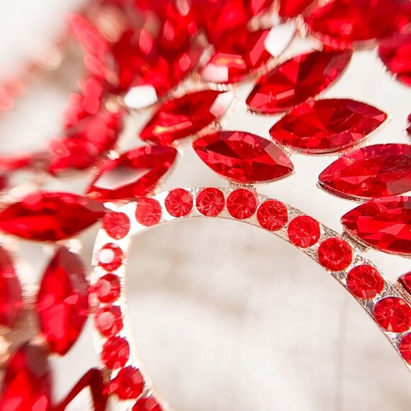 Handmade masquerade mask, Red crystal mask, Wedding party mask, Masquerade ball - Picture 7 of 8